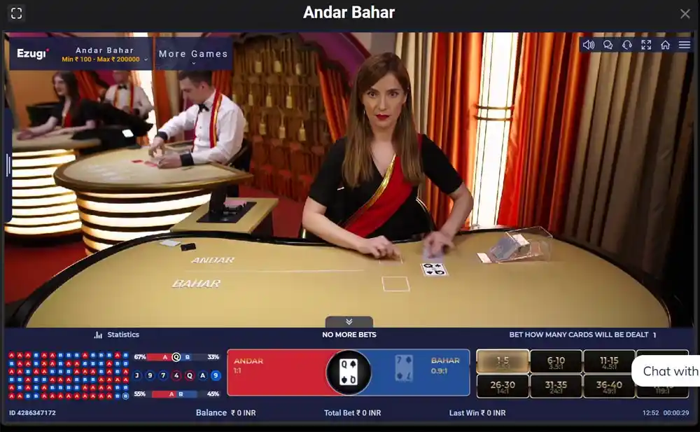 Players engaging in an online Andar Bahar game, visible on their digital screens through 24betting